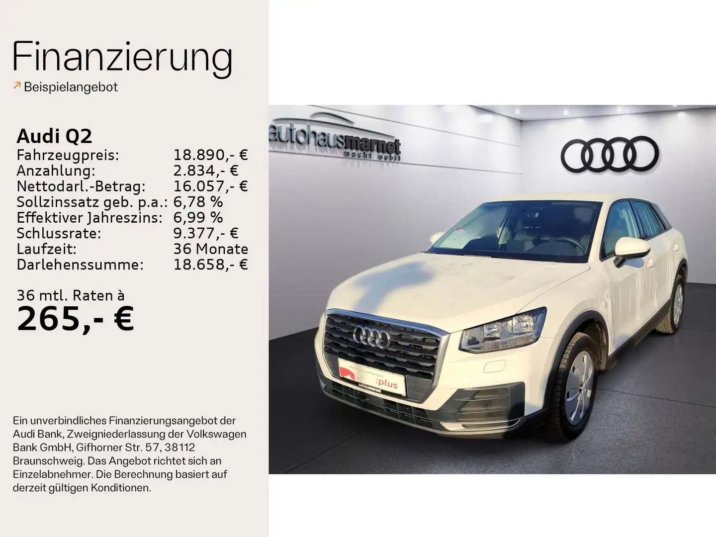 Audi Q2 35 TFSI*Klima*Einparkhilfe*Start/Stop*Sitzhei Weiß - 2