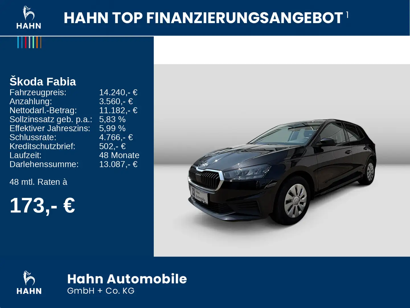 Skoda Fabia 1.0 Active LED Klima Sitzh PDC App-Connect Noir - 2