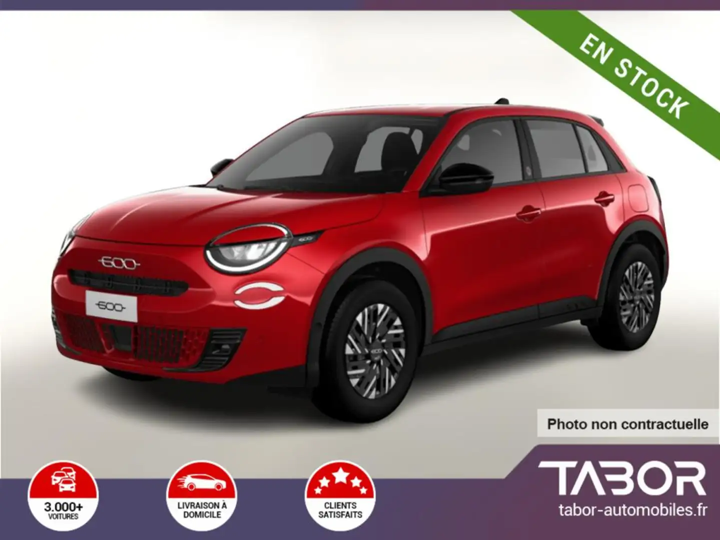 Fiat 600 600e RED LED PDC reg CarPlay 11kWOBC BT Rouge - 1