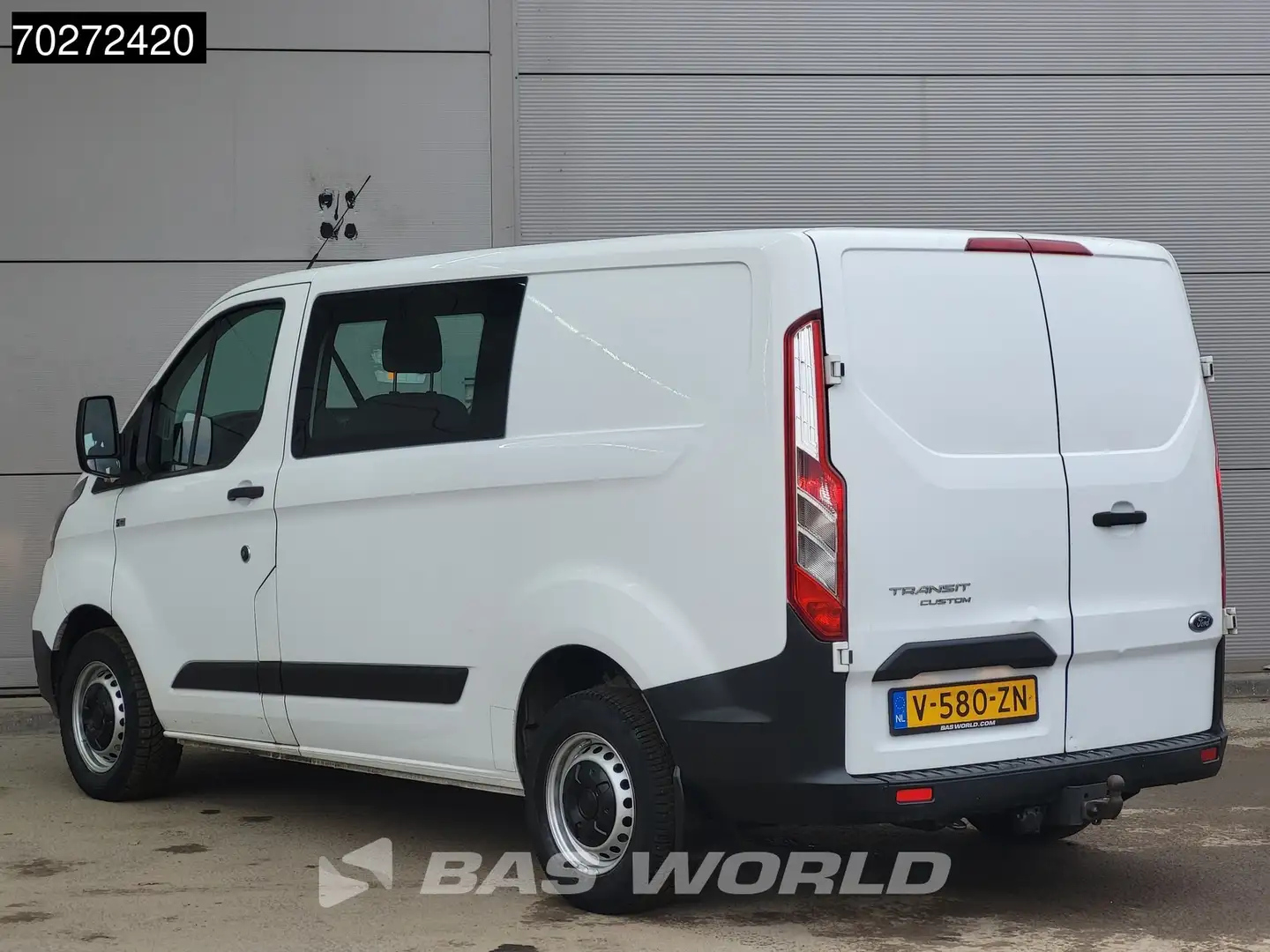 Ford Transit Custom 105pk Dubbel Cabine Euro6 Trekhaak Airco L1H1 Doka Wit - 2