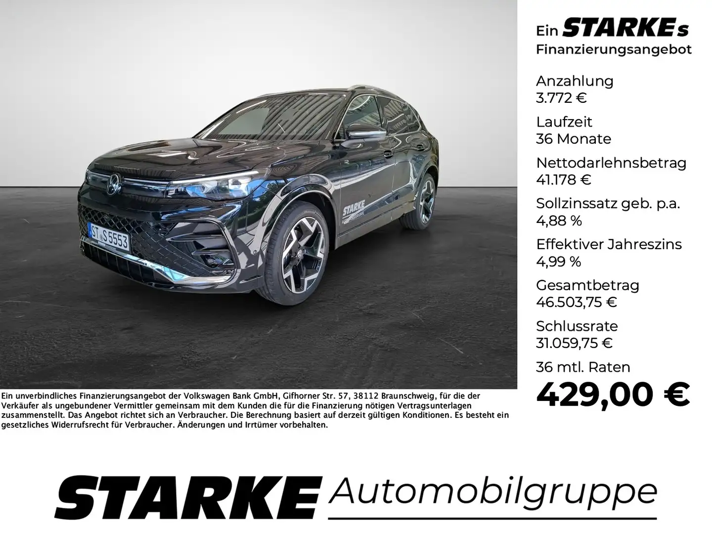 Volkswagen Tiguan 1.5 eTSI DSG R-Line Schwarz - 1