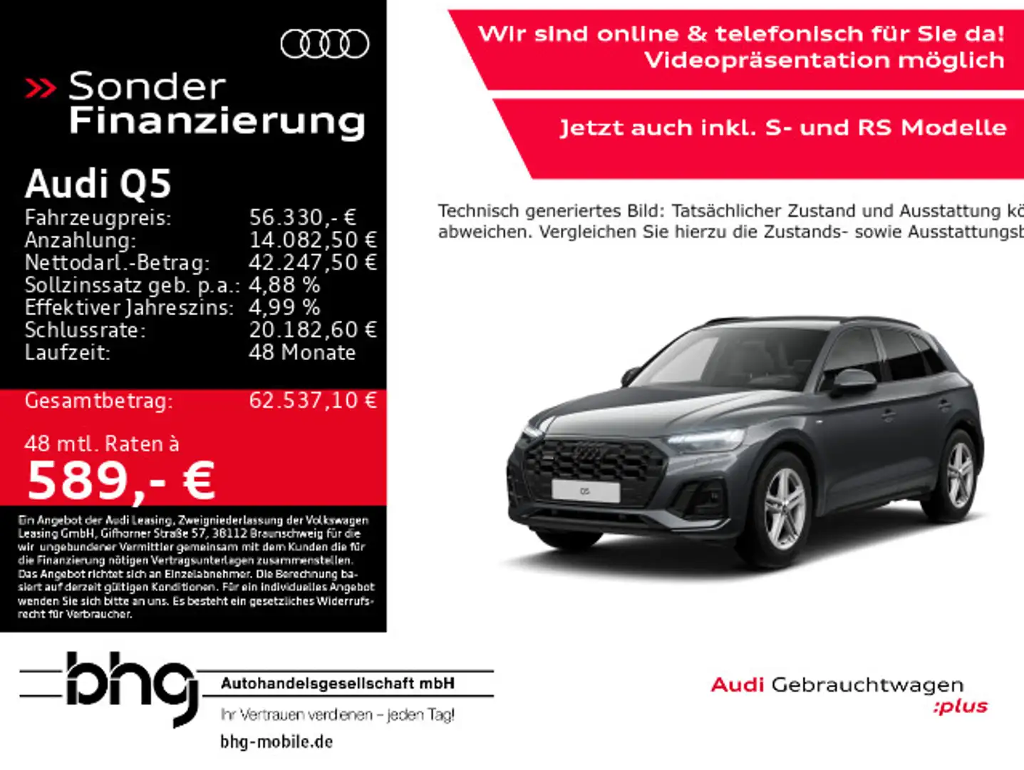 Audi Q5 40 TDI quattro S-tronic S-Line AHK Matrix Vir Grau - 1