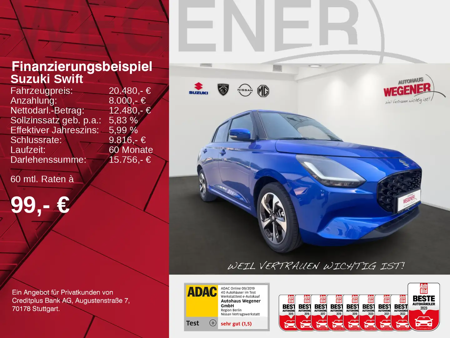 Suzuki Swift SWIFT COMFORT+ CVT HYBRID Blauw - 2