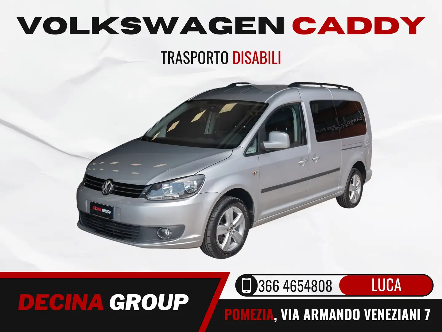 Volkswagen Caddy 1.6 TDI DSG TRASPORTO DISABILI-PIANALE RIBASSATO Argento - 1