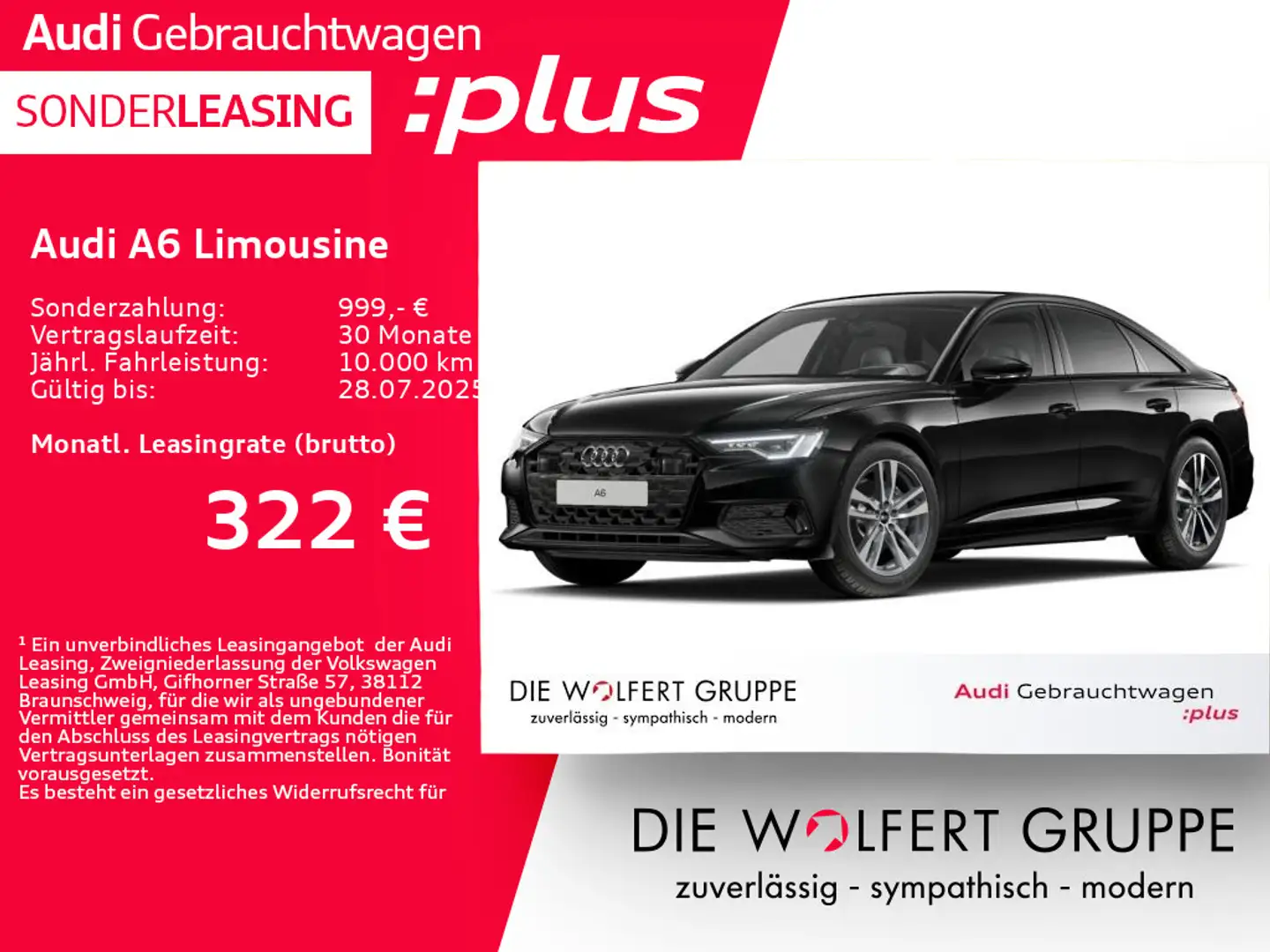 Audi A6 advanced 45 TFSI quattro S tronic Zwart - 1