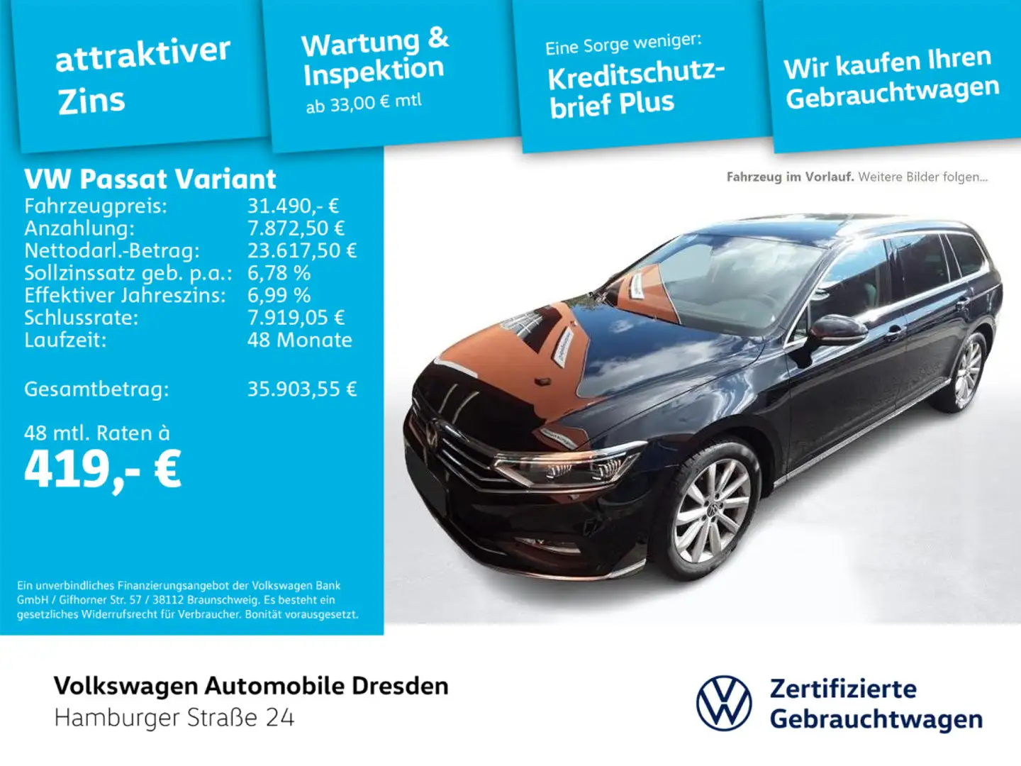 Volkswagen Passat Variant Elegance Schwarz - 1