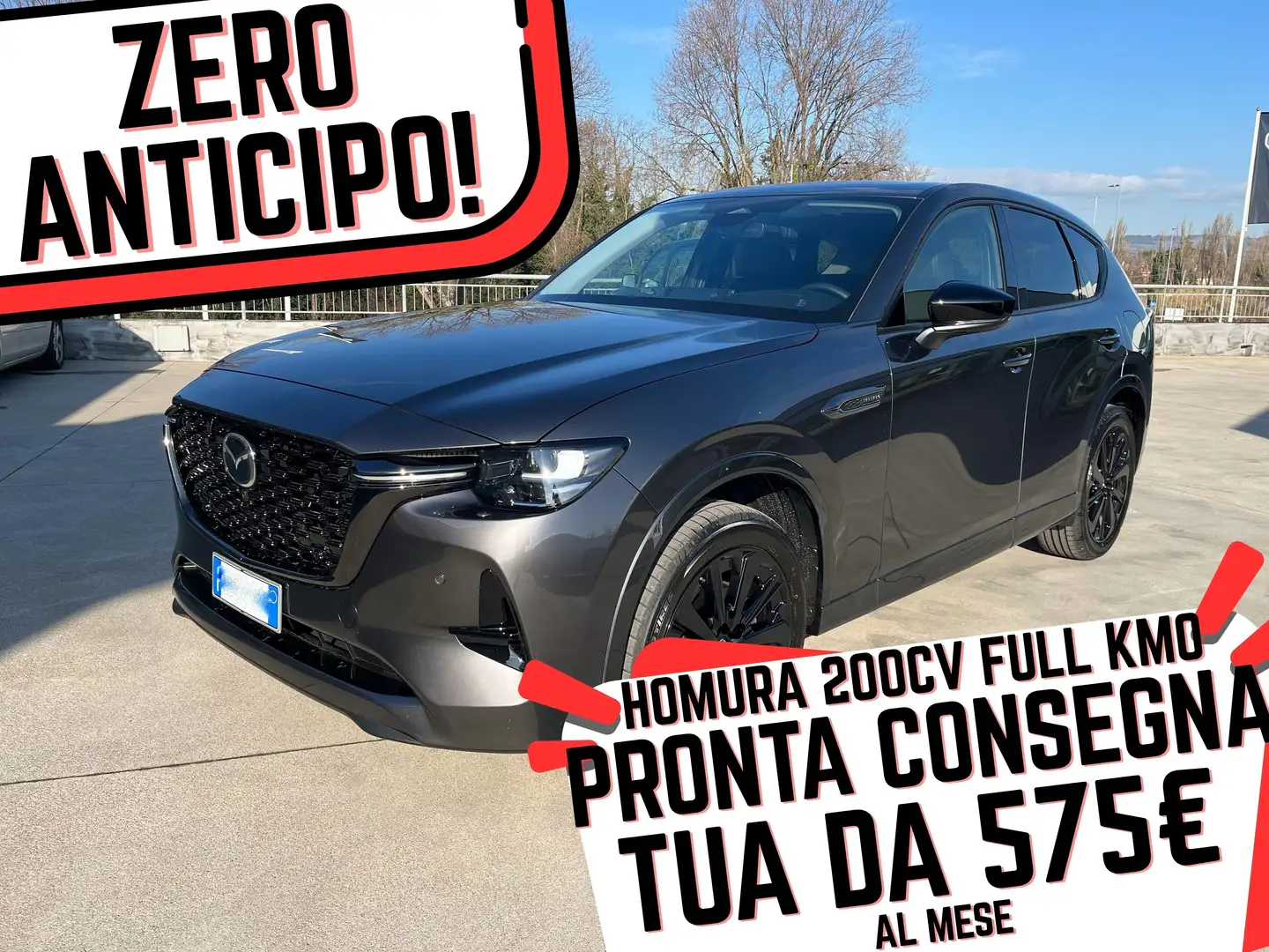 Mazda CX-60 HOMURA 200CV ZERO ANTICIPO TUA A 575€ AL MESE Grijs - 1