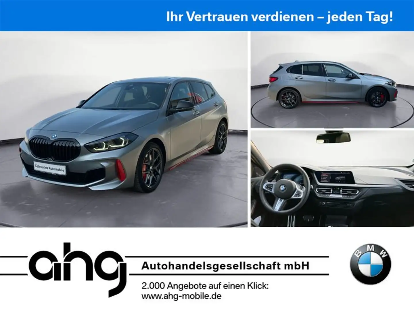 BMW 128 ti Navi Tempom.aktiv Panoramadach Bluetooth P Grau - 1