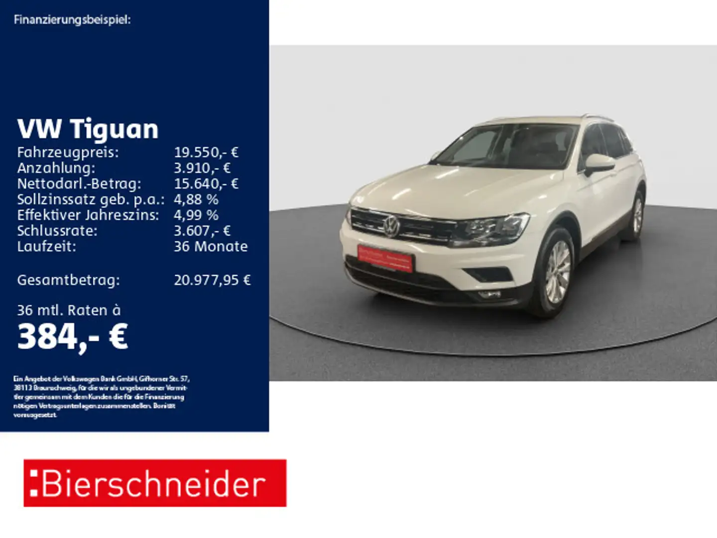 Volkswagen Tiguan 1.4 TSI Comfortline AHK PDC SHZ Weiß - 1