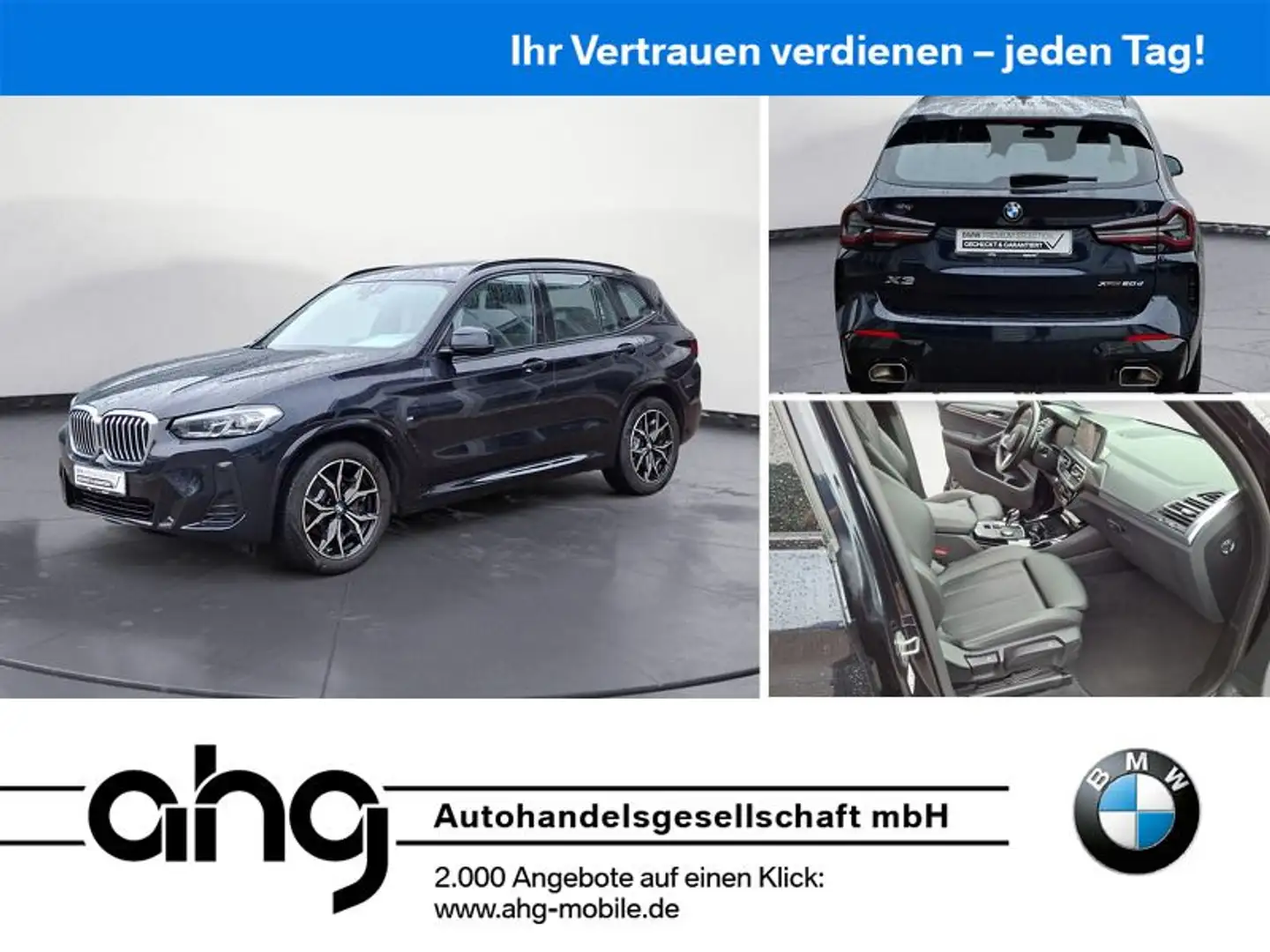BMW X3 xDrive20d AT M Sportpaket Klimaaut. Zwart - 1