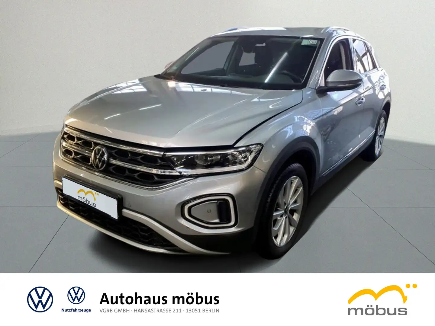 Volkswagen T-Roc 2.0 TDI DSG *STYLE*NAVI*GANZJ*AHK*APP*LED* Silber - 2