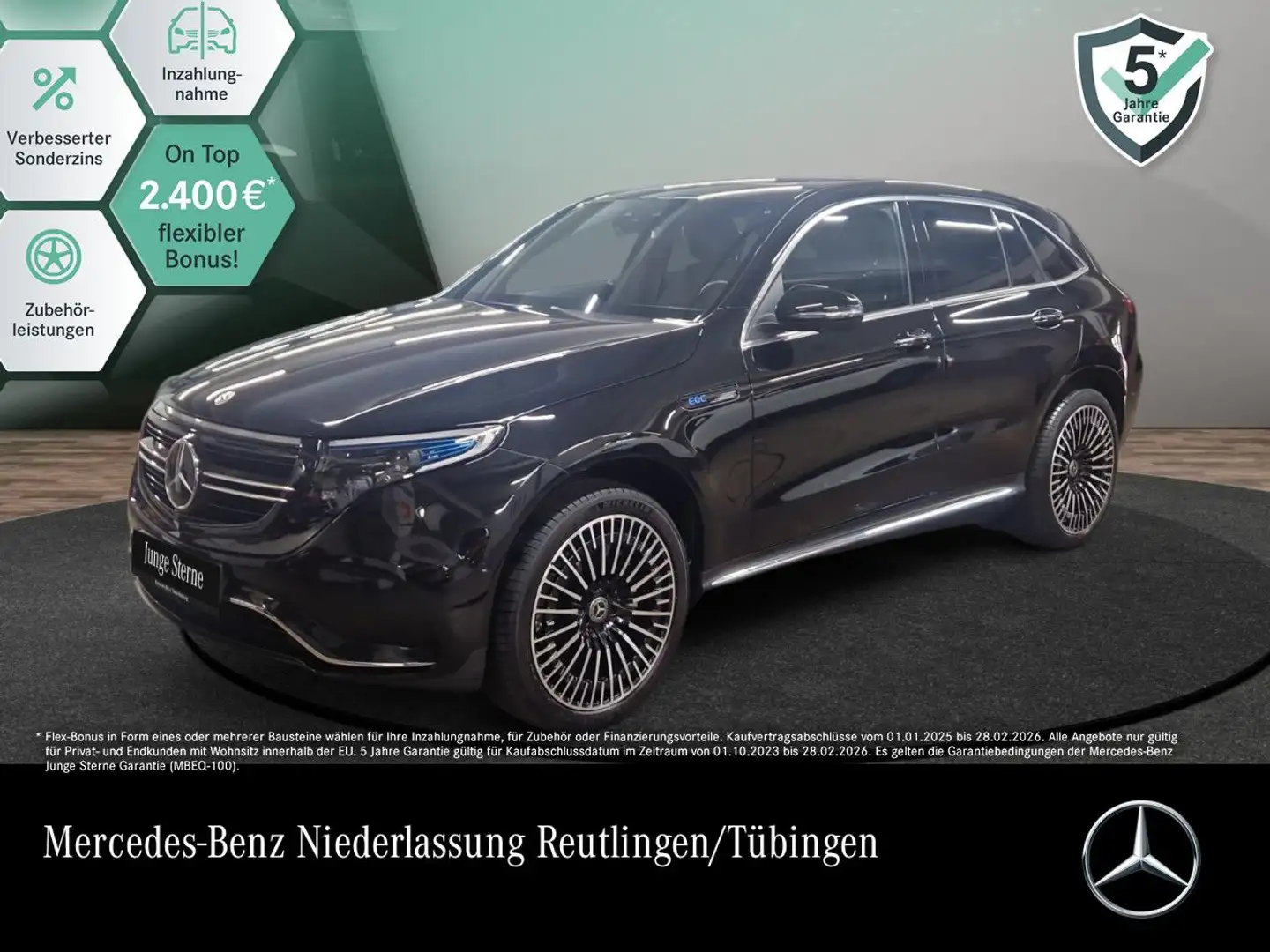 Mercedes-Benz EQC 400 4M AMG+360+AHK+MULTIBEAM+FAHRASS+SITZKLIMA Schwarz - 1