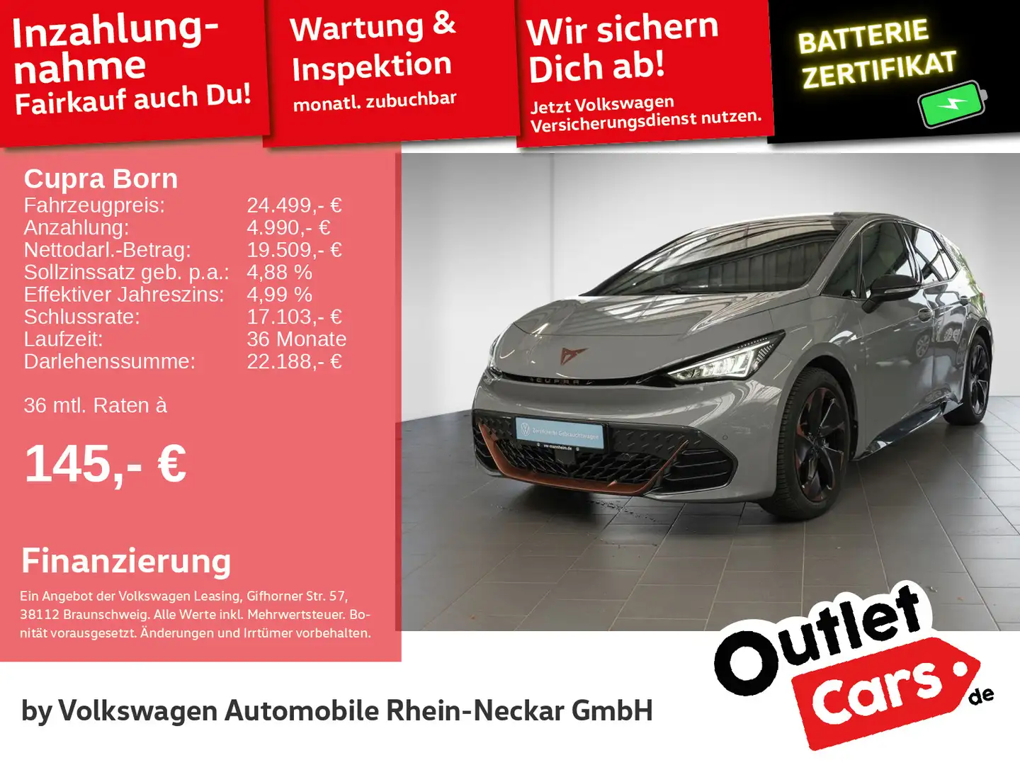CUPRA Born 150kW Climatronic PDC LED uvm Grau - 1