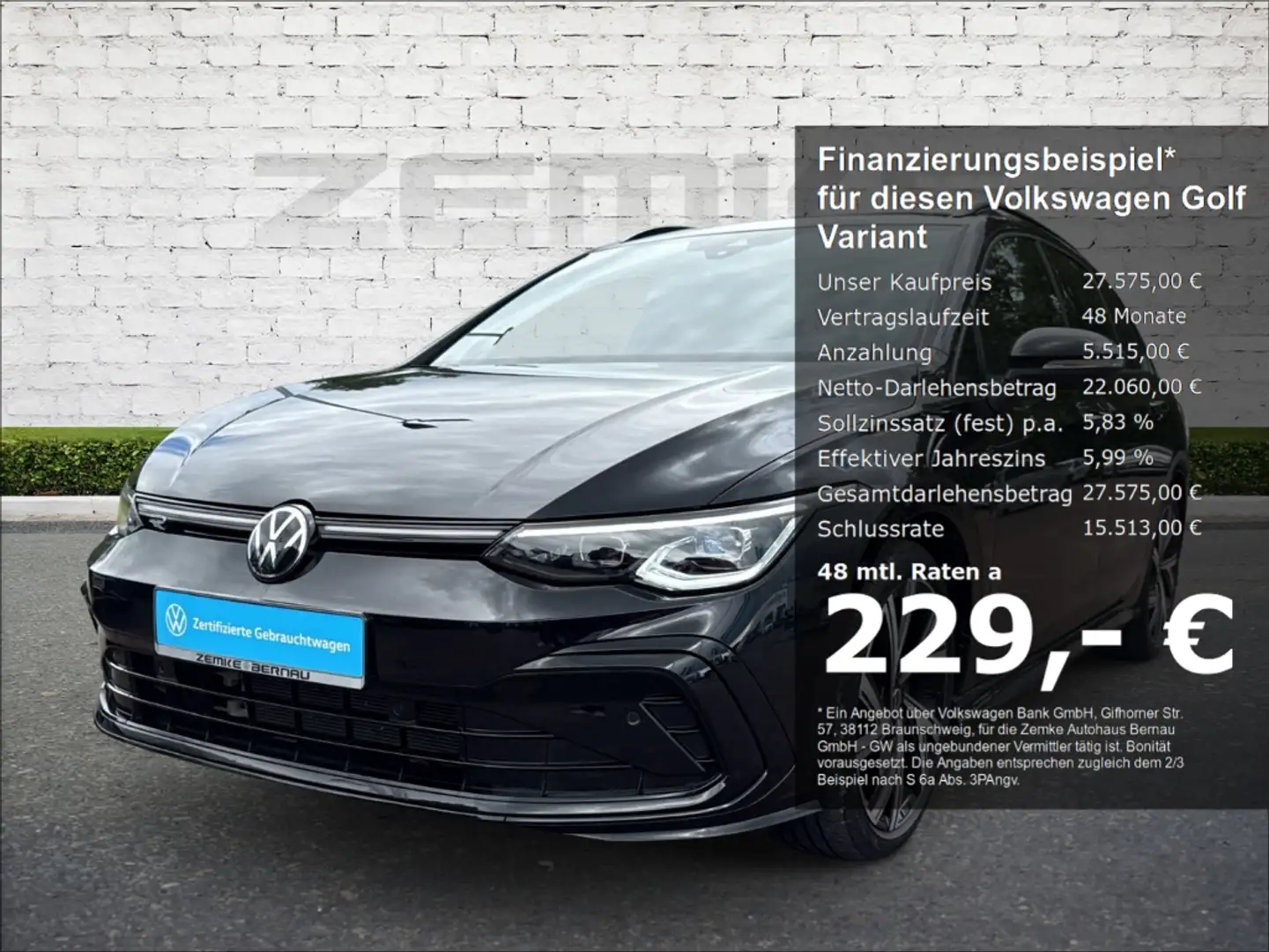 Volkswagen Golf Variant VIII 1.5 eTSI DSG R-Line Sportpaket AHK-klappbar N Zwart - 1