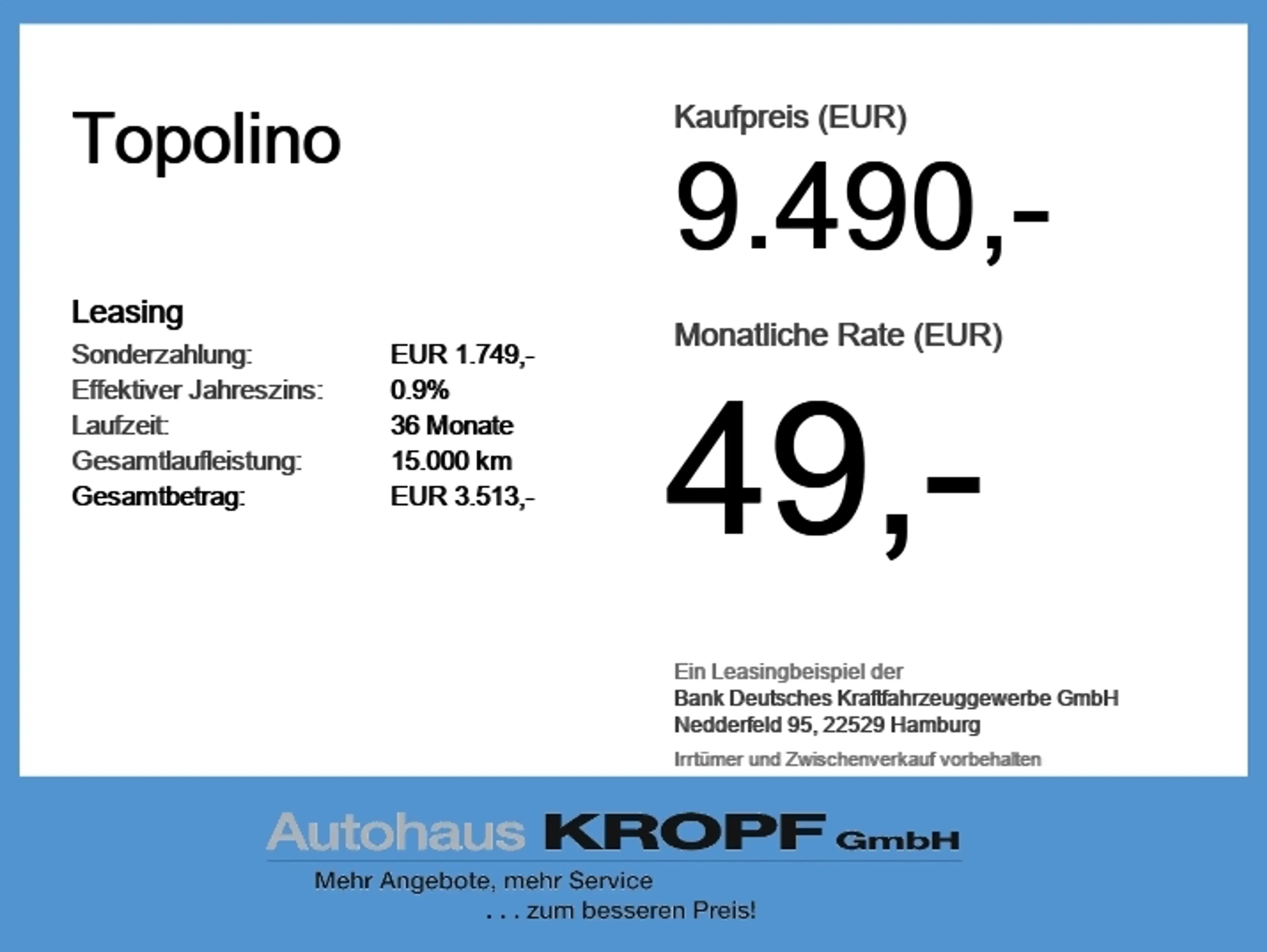 Fiat Topolino Pano+SD+AUT — photo 6
