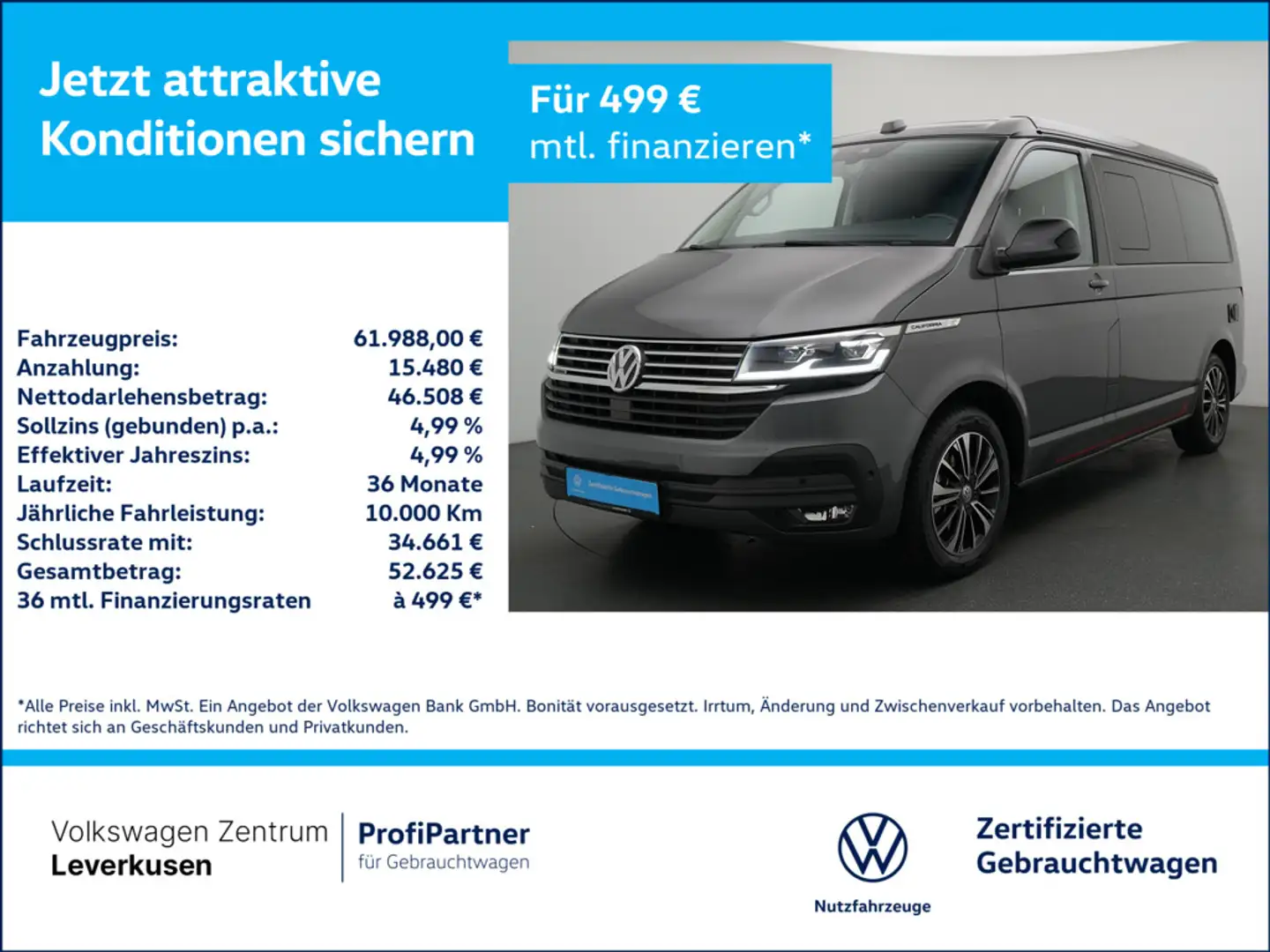 Volkswagen T6.1 California Ocean Edition 4Motion STANDHZ Grau - 1