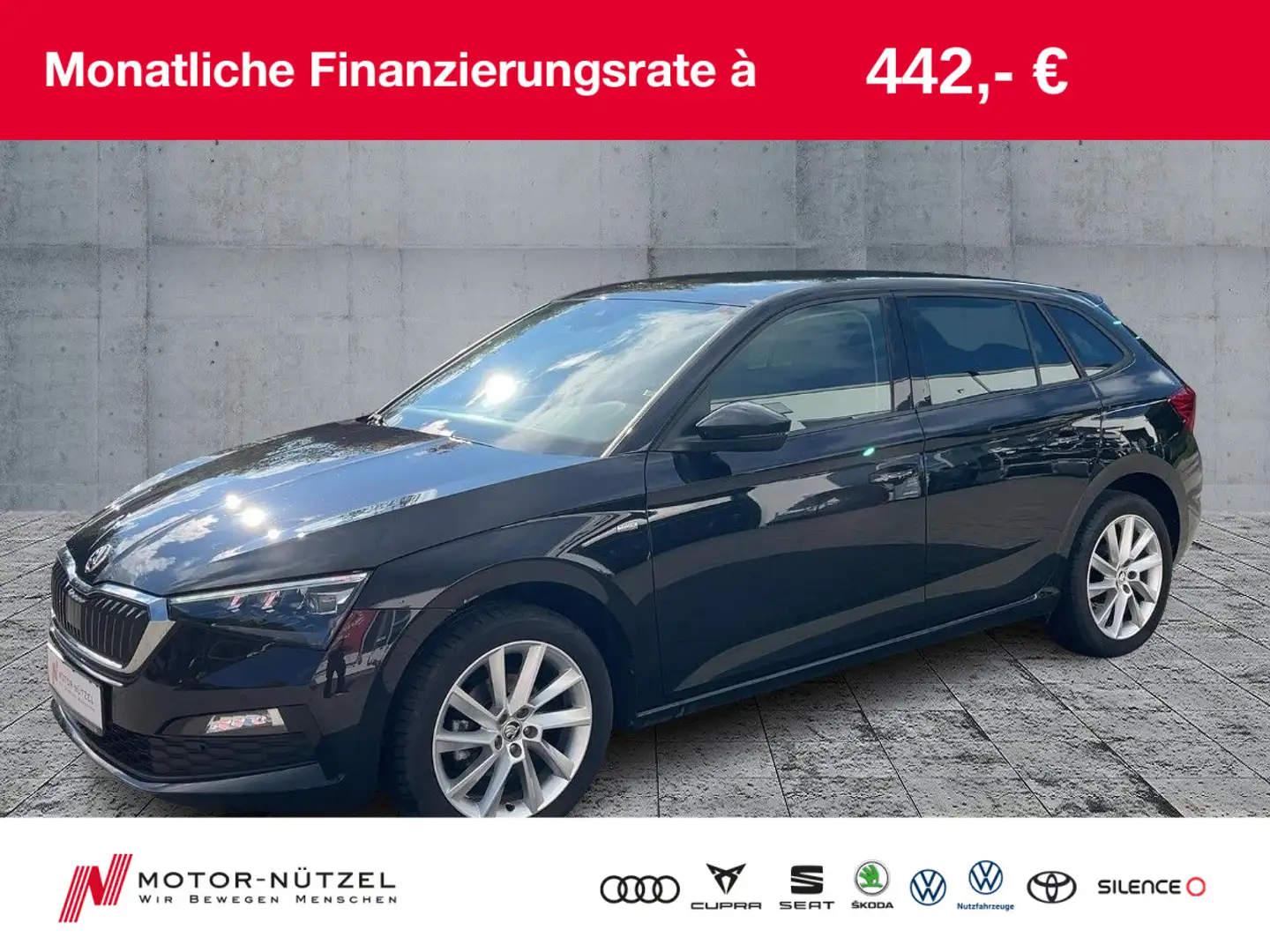 Skoda Scala 1.0 TSI AMBITION LED+ACC+AHK+APP+SHZ+RFK Zwart - 1