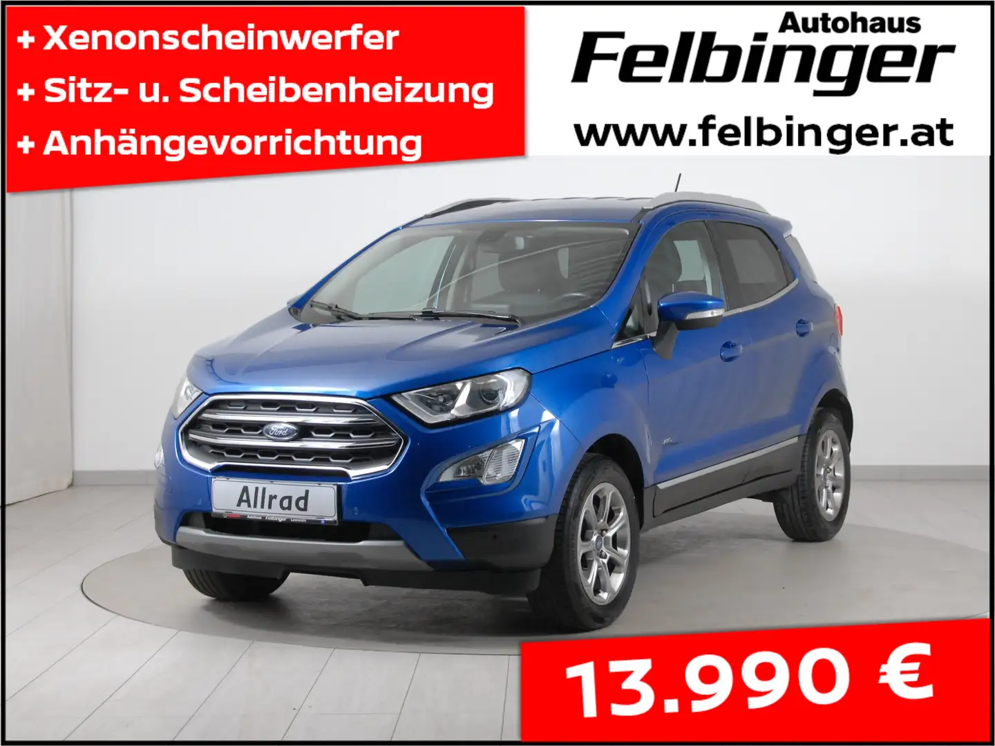 Ford EcoSport Titanium 1.5 TDCi AWD *Navi, Xenonscheinw., AHV* Blau - 1