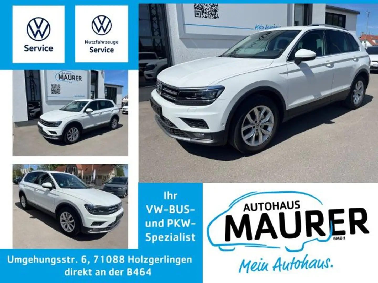 Volkswagen Tiguan 2,0 TDI Highline 4Motion DSG AHK DCC LED Wit - 1