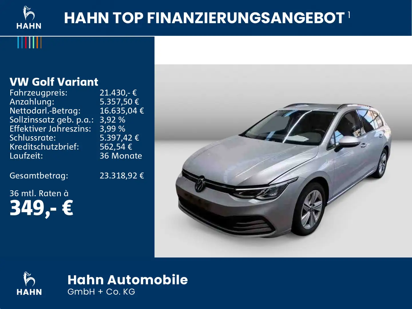 Volkswagen Golf Variant Golf VIII Variant 2.0TDI DSG Life AHK Cam LED Silber - 2