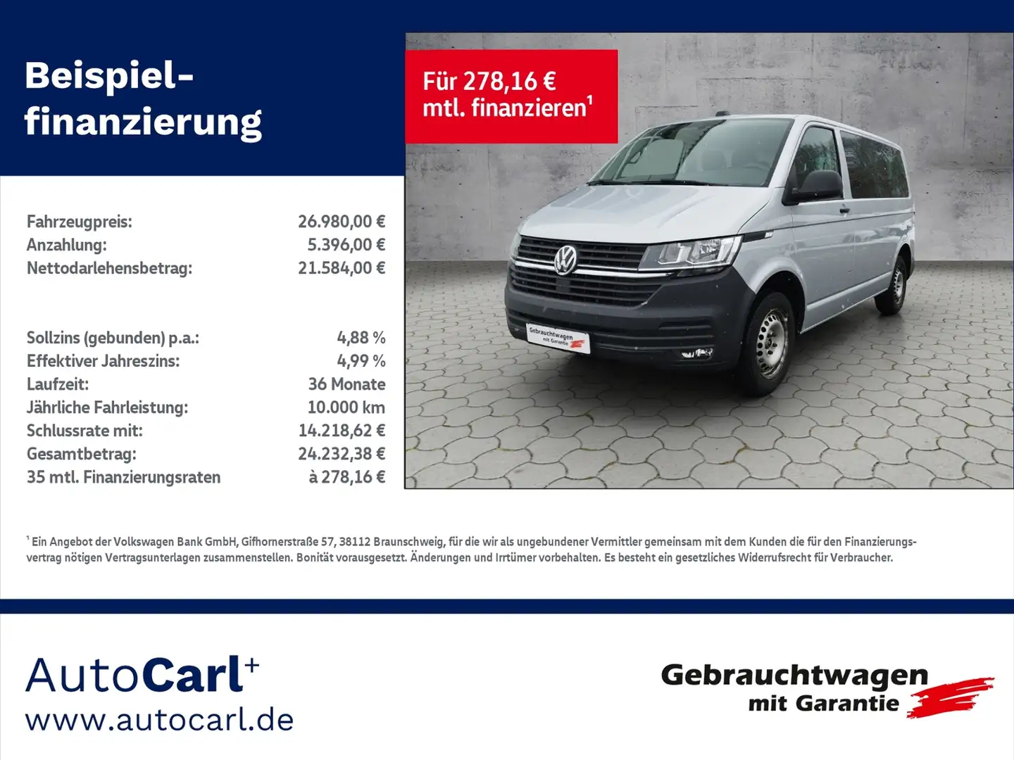 Volkswagen T6.1 Kombi 2.0TDI EcoProfi 9Sitze/GRA/PDC/DAB KLIMA Silber - 1