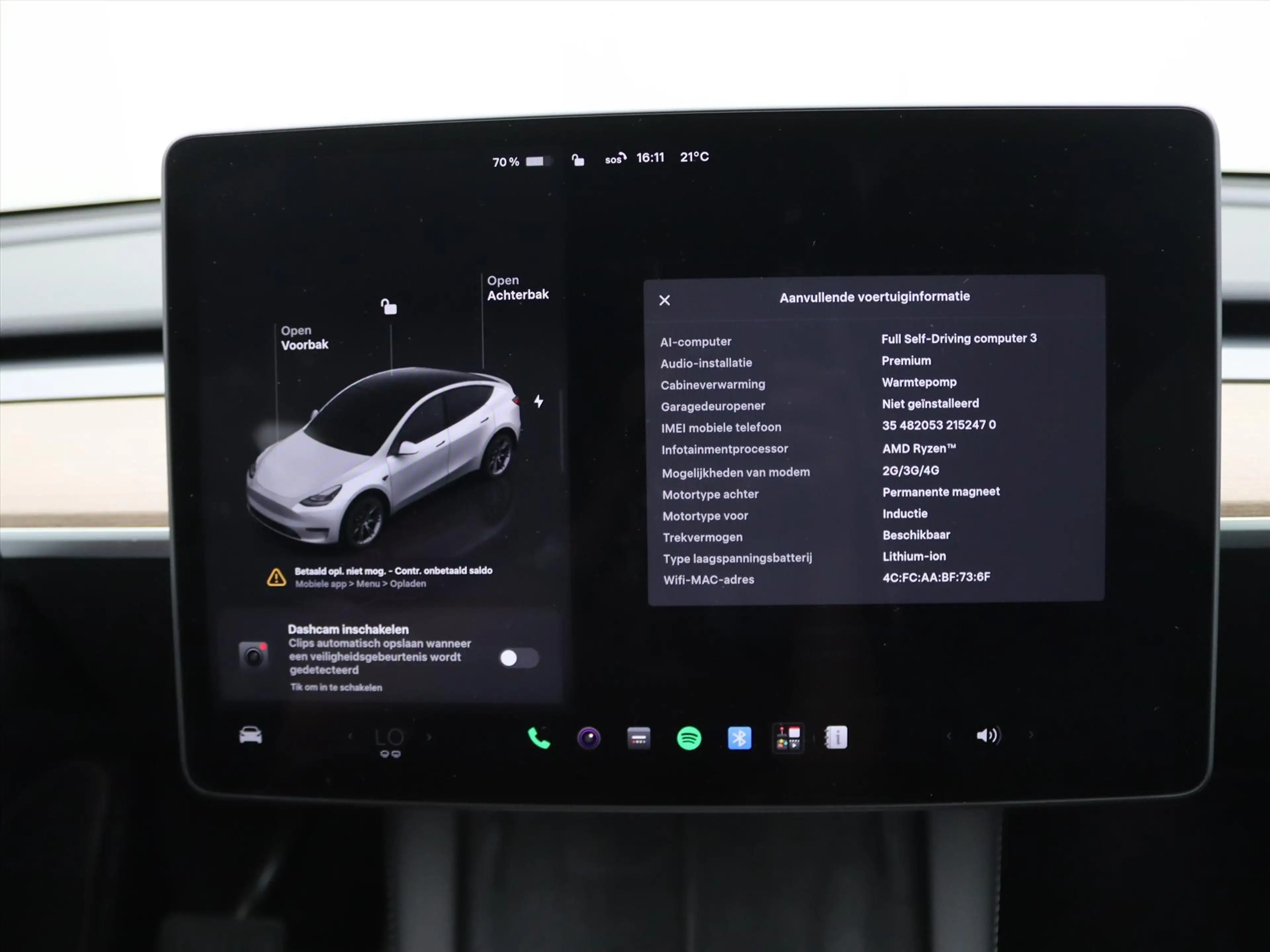 Tesla Model Y Long Range AWD 75kWh 351pk 92.2% SoH [ AMD RYZEN+A — photo 33