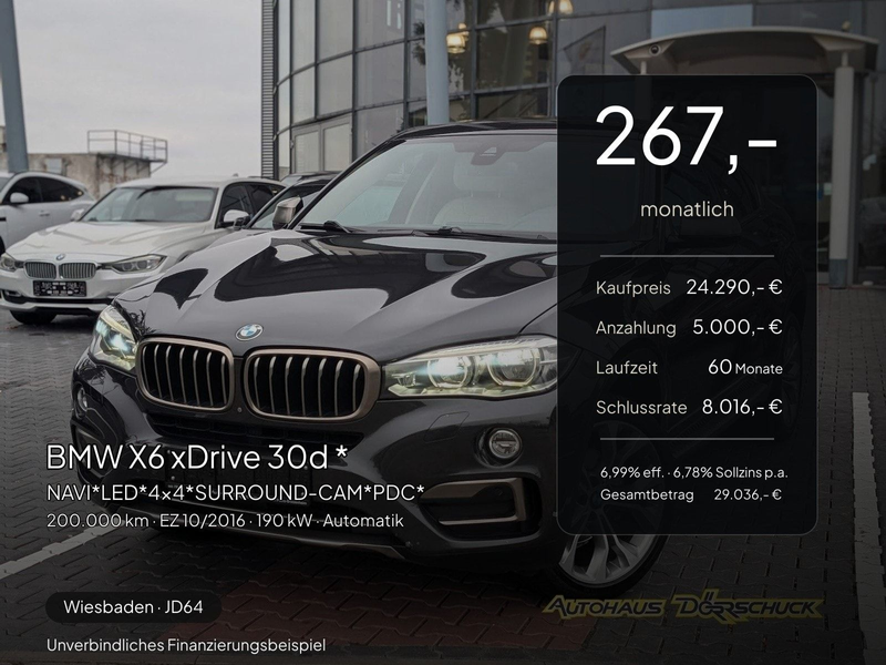 BMW X6 xDrive 30d *NAVI*LED*4x4*SURROUND-CAM*PDC* — photo 2