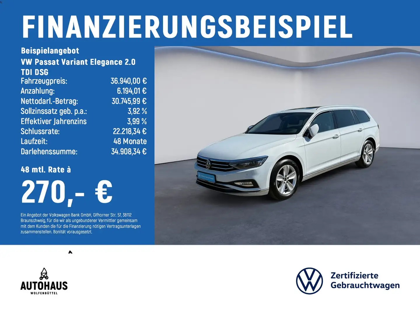 Volkswagen Passat Variant Elegance 2.0 TDI DSG PANO STANDH Wit - 2
