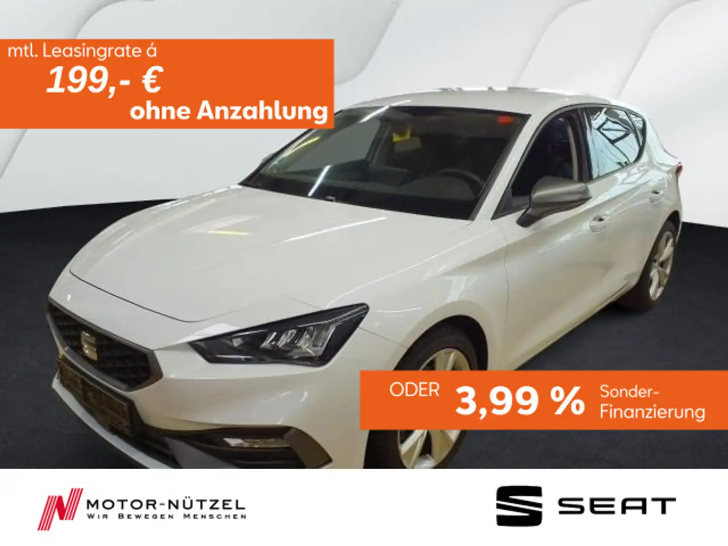 SEAT Leon 1.5 TSI FR-LINE LED+NAV+APP+ACC+SHZ+PDC+RFK Weiß - 1