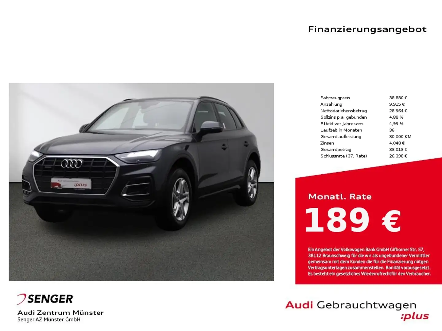 Audi Q5 40 TFSI quattro S tronic MMI LED Digi-Cockpit Grau - 1