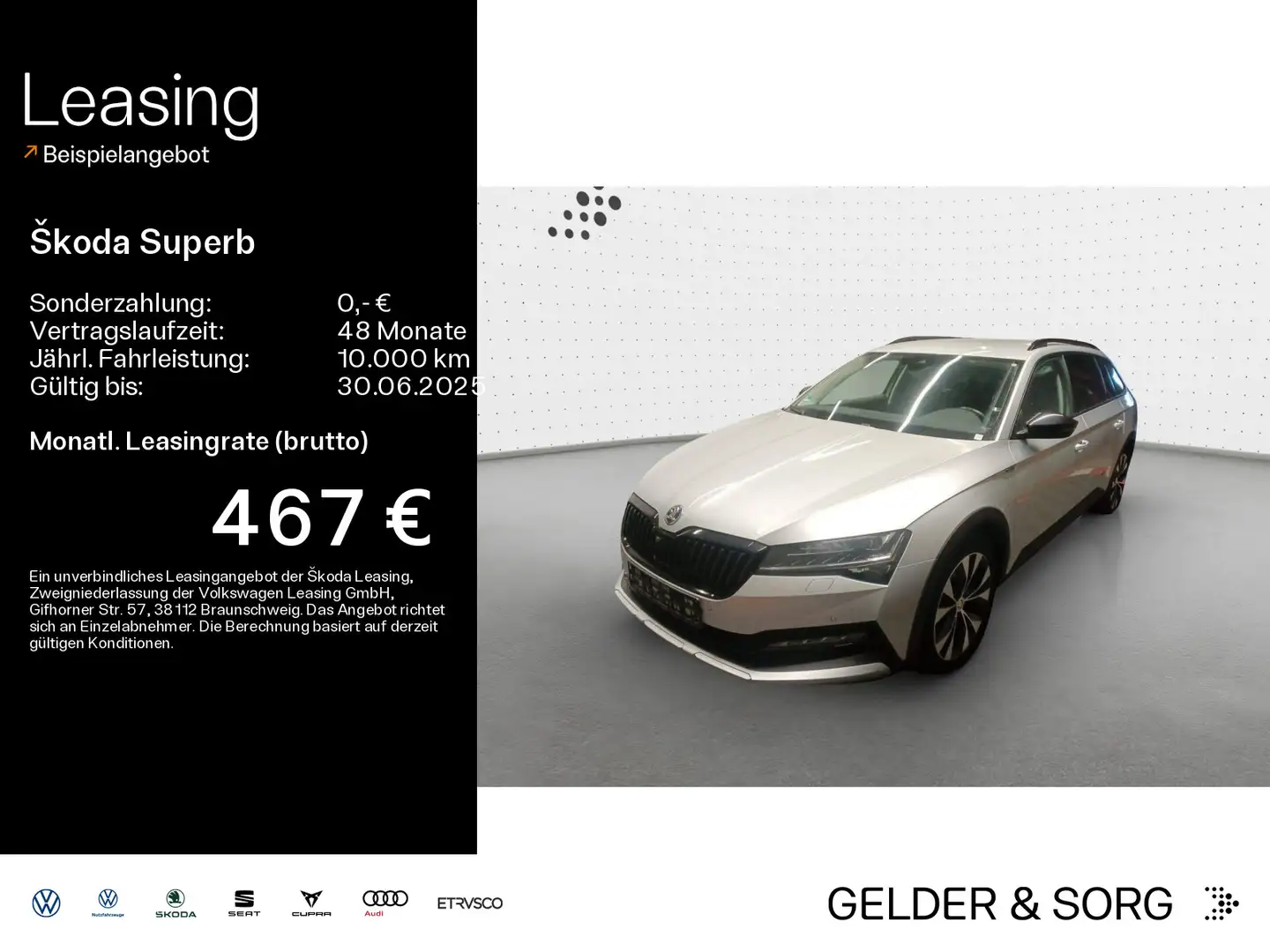 Skoda Superb Combi Scout 2.0 TDI Navi*RFK*AHK*Virtual Silber - 1
