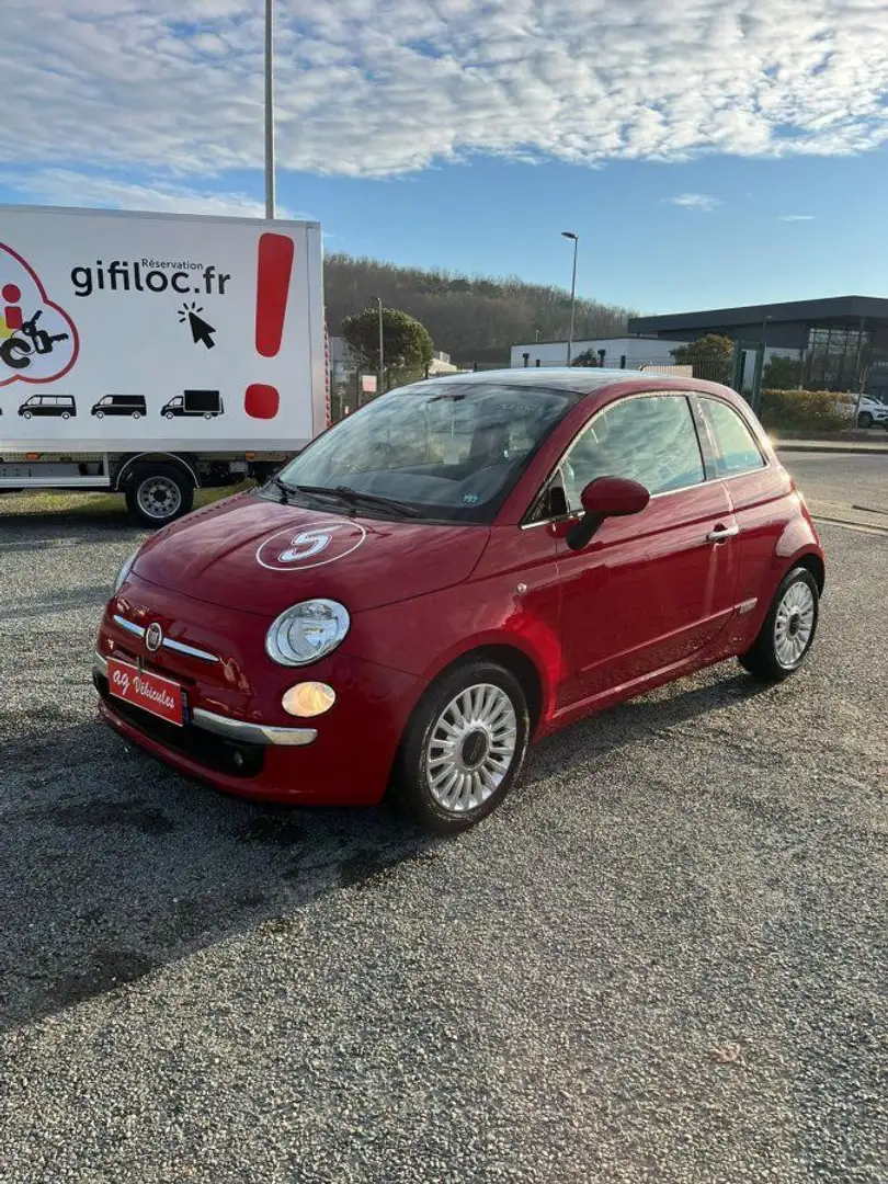 Fiat 500 LOUNGE 1.2 69CH 8CH FISCAUX Rouge - 1