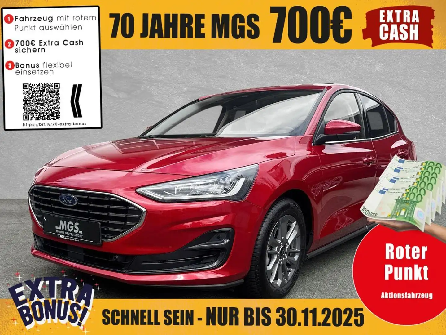 Ford Focus Titanium 1.0 EcoBoost DAB #BT #NAVI Rouge - 1