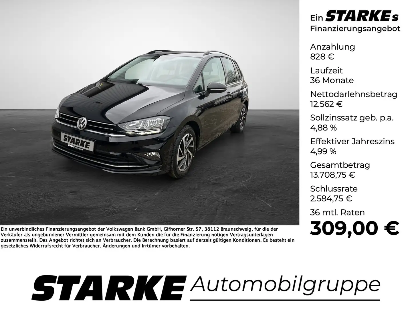 Volkswagen Golf Sportsvan 1.0 TSI Join Schwarz - 1