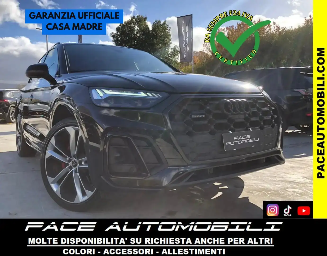 Audi Q5 Q4 BLACK PACK EDITION ONE S-LINE SLINE TETTO PELLE Nero - 1