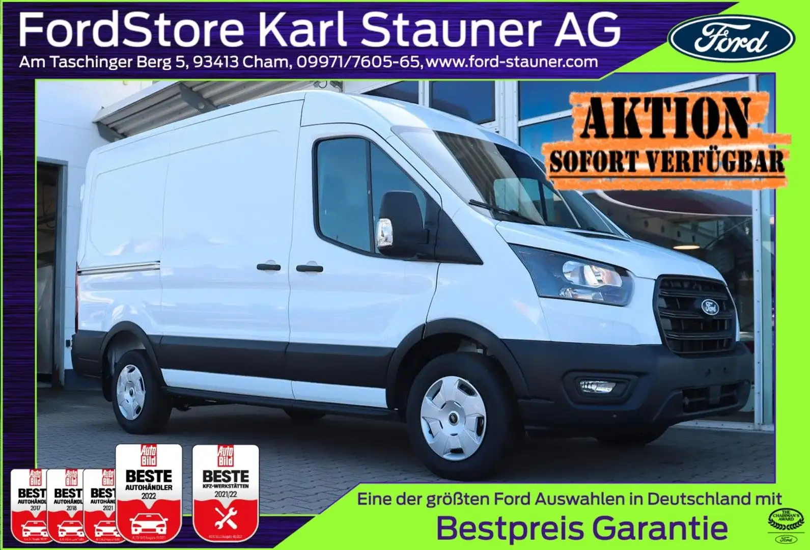 Ford Transit KASTEN Trend 2.0 310 L2 3,99% FIN * AHK Weiß - 1