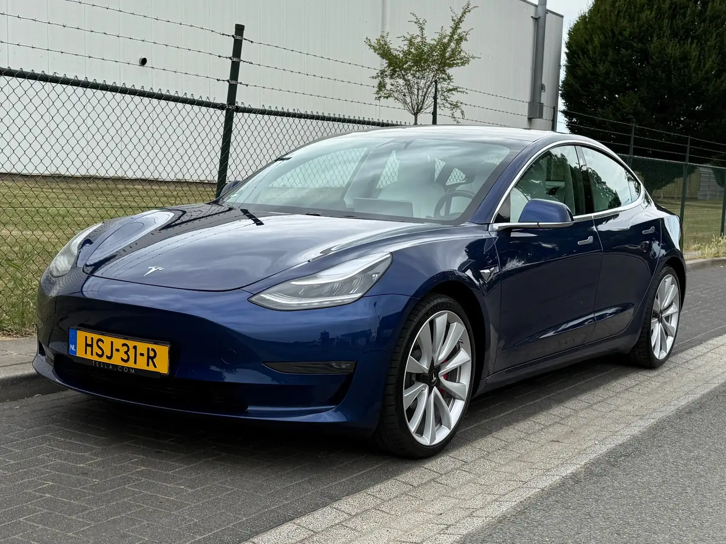Tesla Model 3 Performance AWD 75 kWh FSD Actief Wit leder Blauw - 1