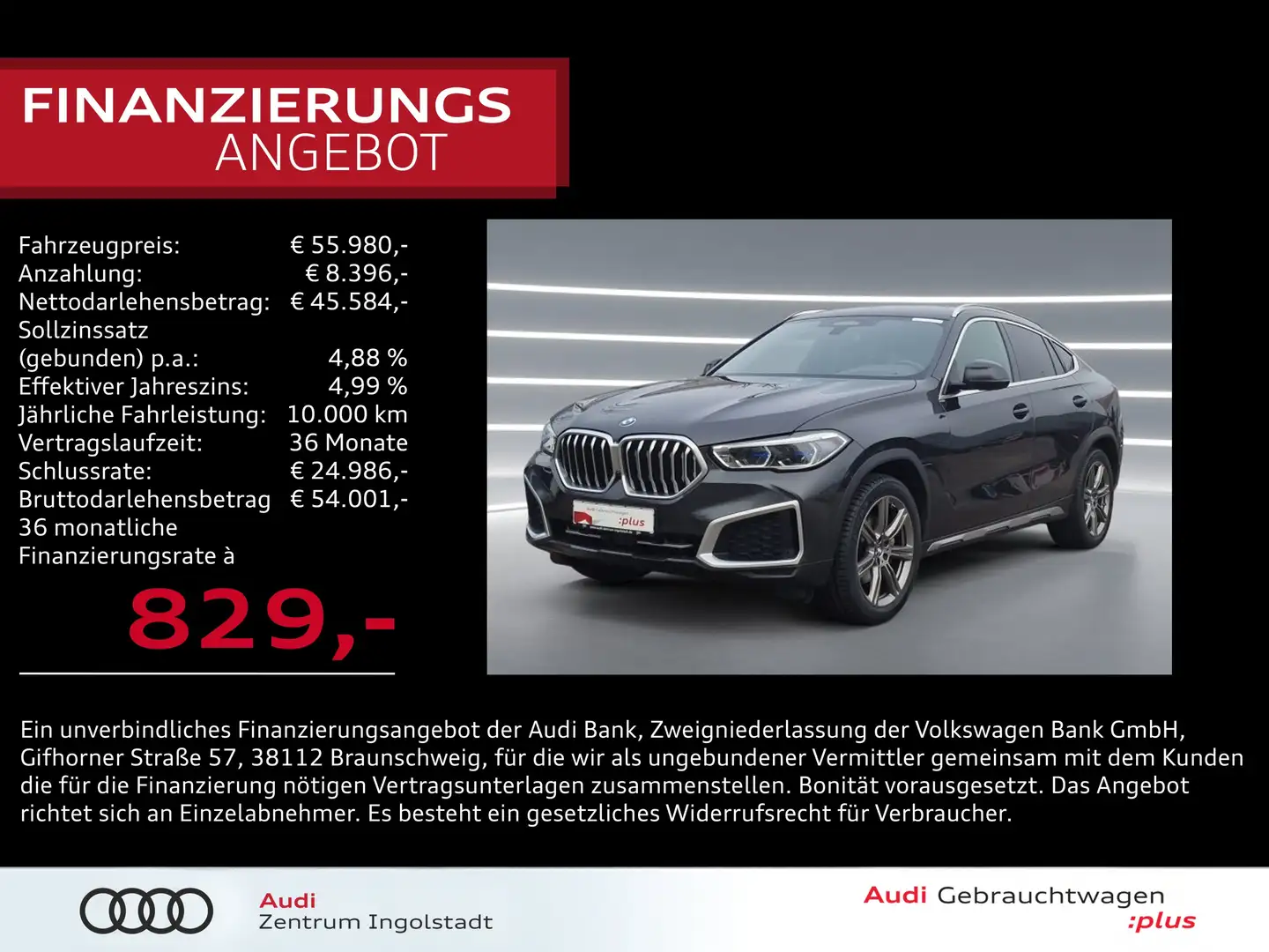 BMW X6 30d xDrive STHZG LED HuD KAM 20" xLine Gris - 1