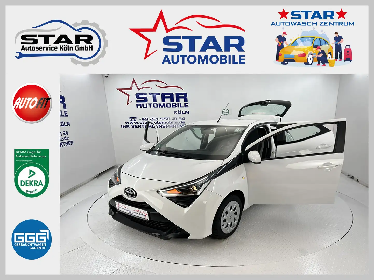 Toyota Aygo Aygo AYGO x-play*1,0 VVT i-53KW*KLIMA*ESP*RFK*EU6 Weiß - 1