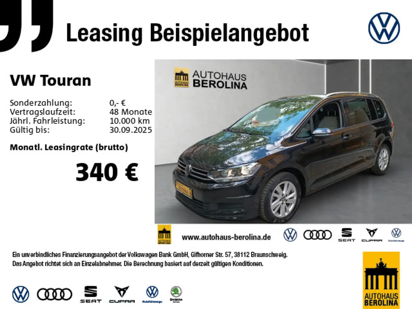 Volkswagen Touran 1.5 TSI Comfortline DSG *7-Sitzer*AHK* Schwarz - 1