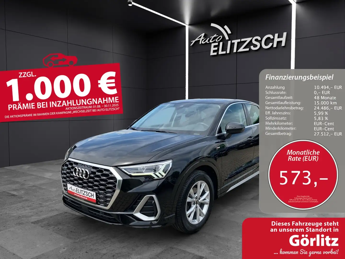 Audi Q3 Sportback 35 TDI quattro S-line S-tronic LED AH... Schwarz - 1