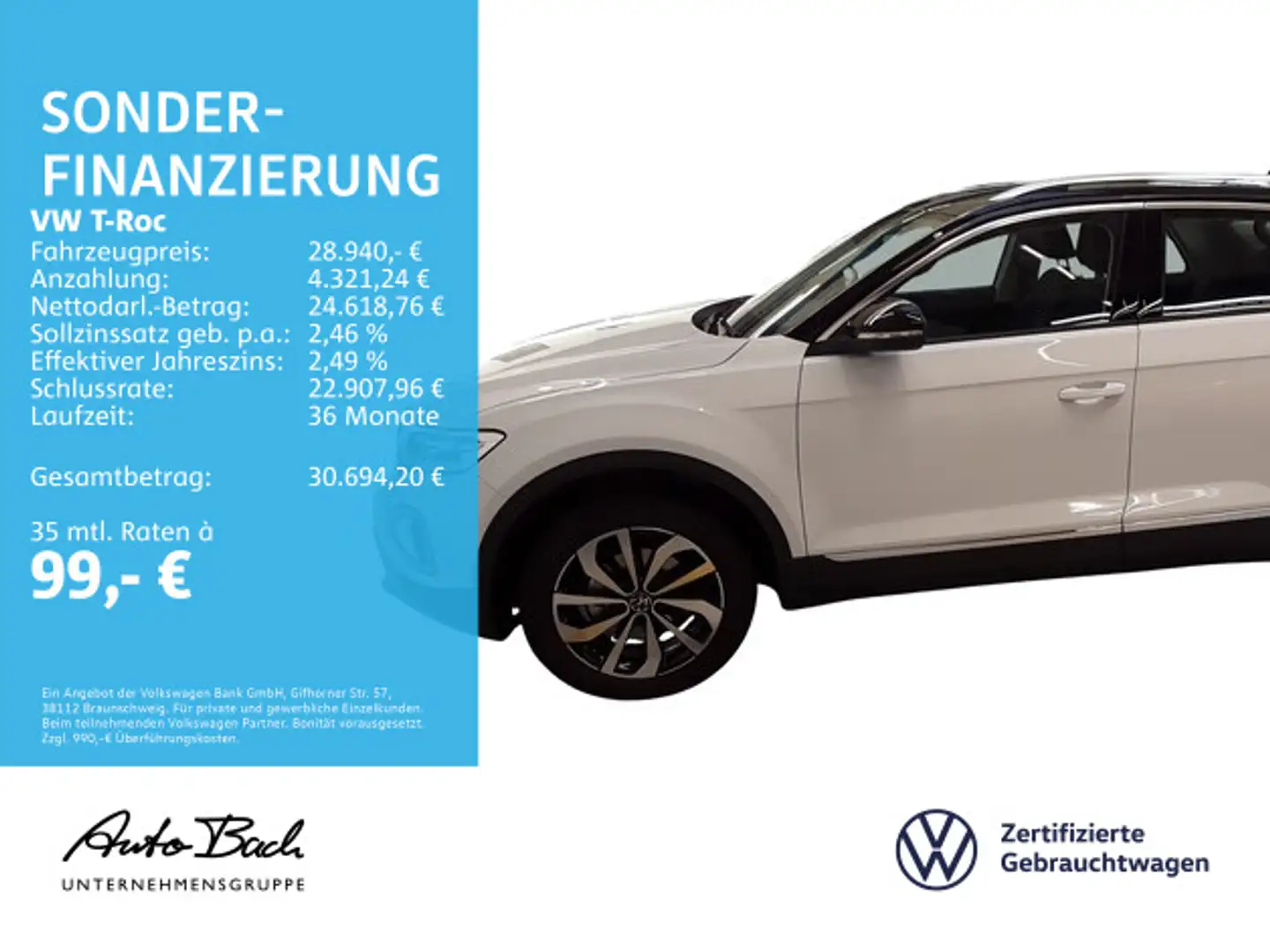 Volkswagen T-Roc T-ROC 1.5 TSI DSG Style, Navi, ParkAssist, LED, Weiß - 2