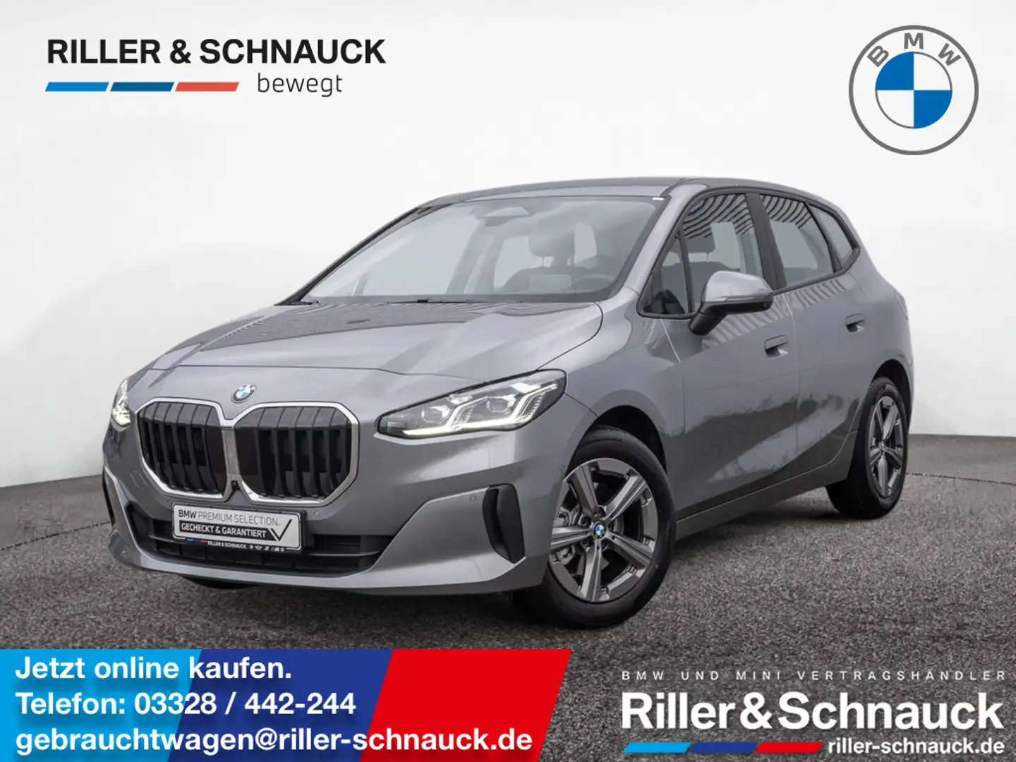 BMW 218 i Active Tourer AHK+HUD+360°KAM+SHZG Grau - 1