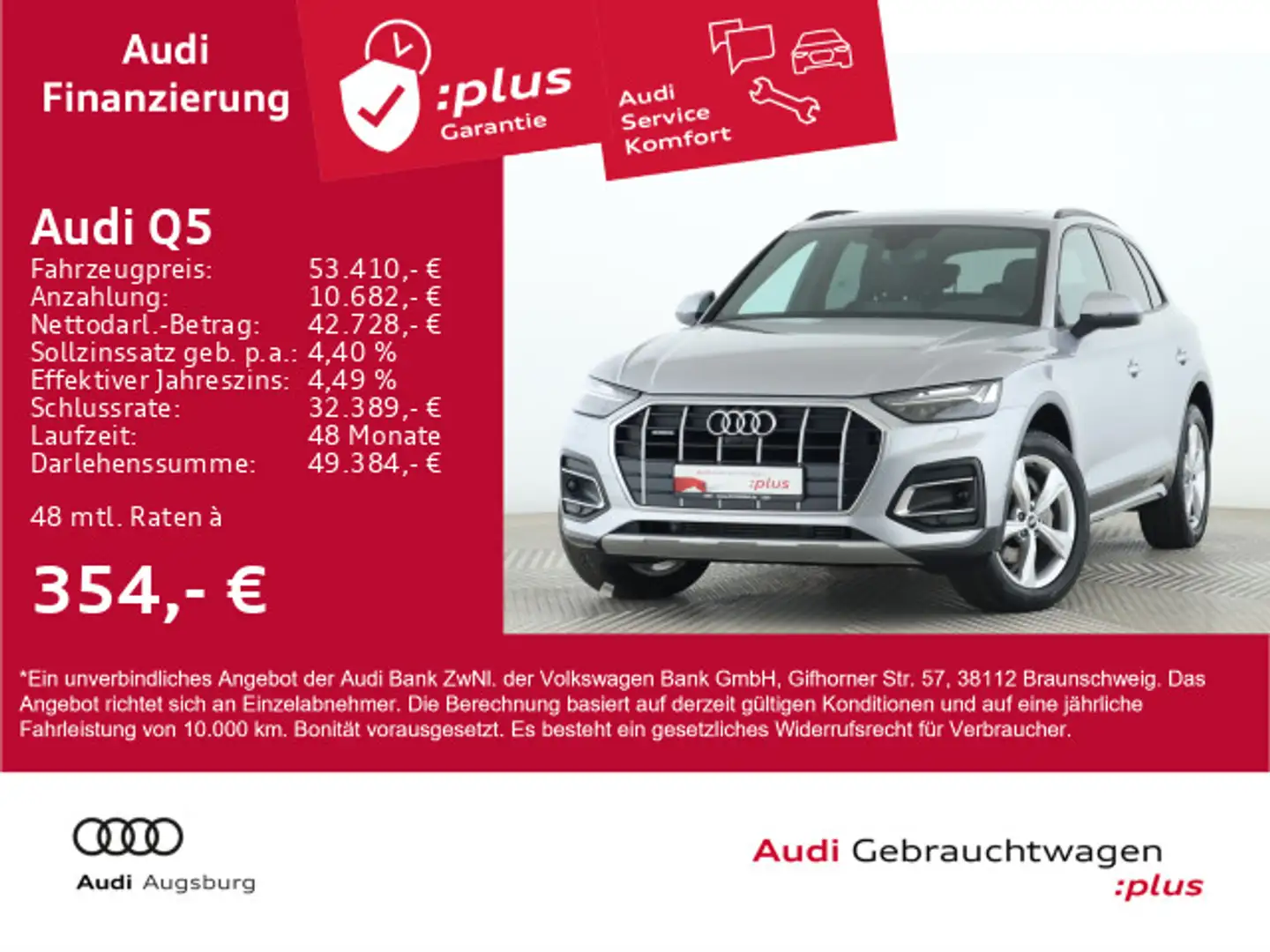 Audi Q5 advanced 45 TFSI qu. *S line*PANO*AHK*8-fach* Silber - 1