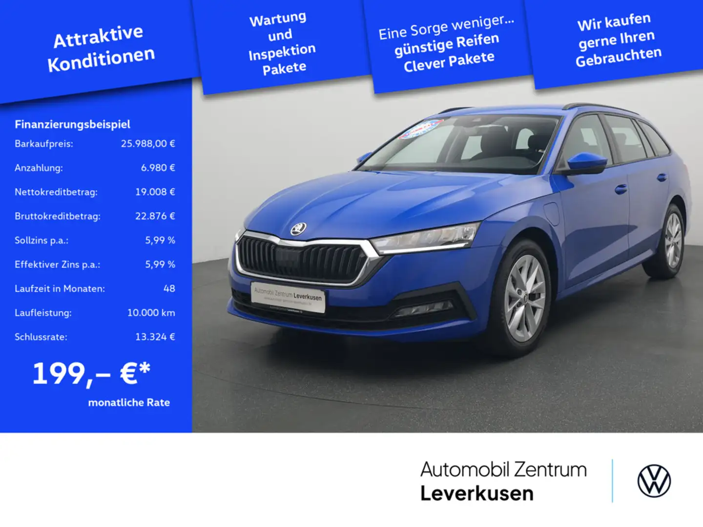 Skoda Octavia Combi iV Ambition LED VIRT AHK DSG PD Blau - 1