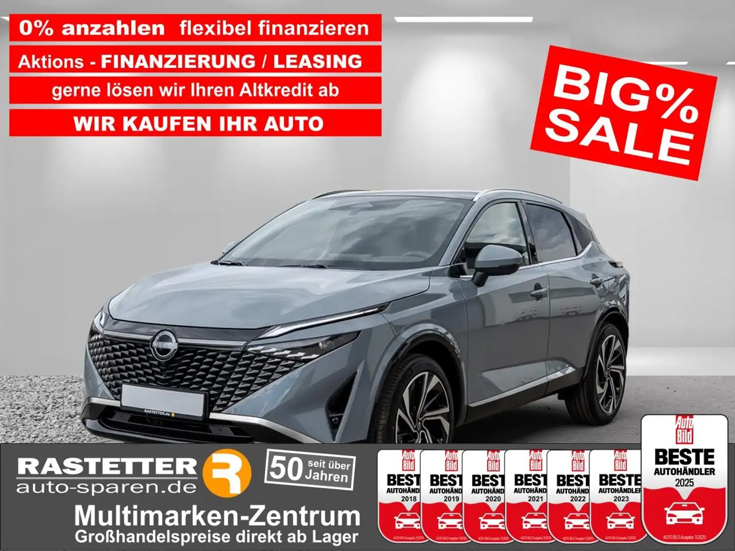 Nissan Qashqai tekna Plus facelift+Leder+Pano+20Z+ProPILOT+Bose+M Grau - 1
