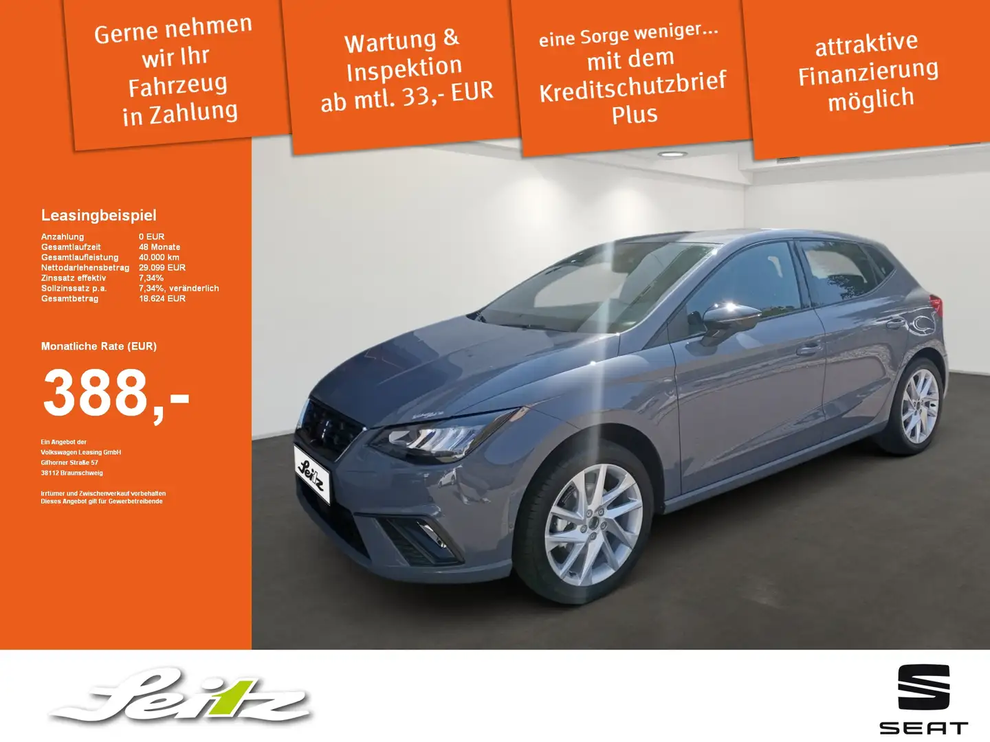 SEAT Ibiza 1.0 TSI FR *NAVI*KAMERA*WINTERPAKET* Szürke - 1