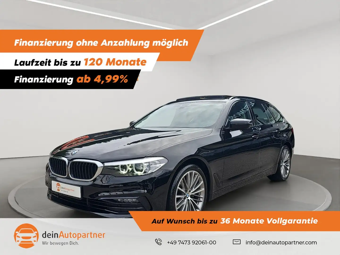 BMW 520 d Sport Line Pano Led Navi RFK Leder Schwarz - 1