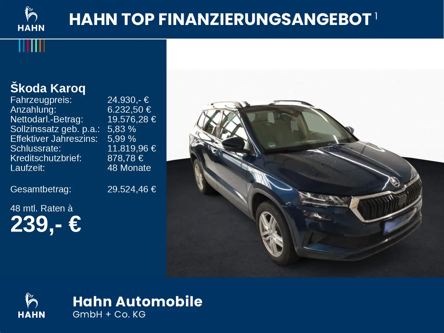 Skoda Karoq 1.5TSI DSG Tour AHK ACC PDC SHZ CAM Blau - 2