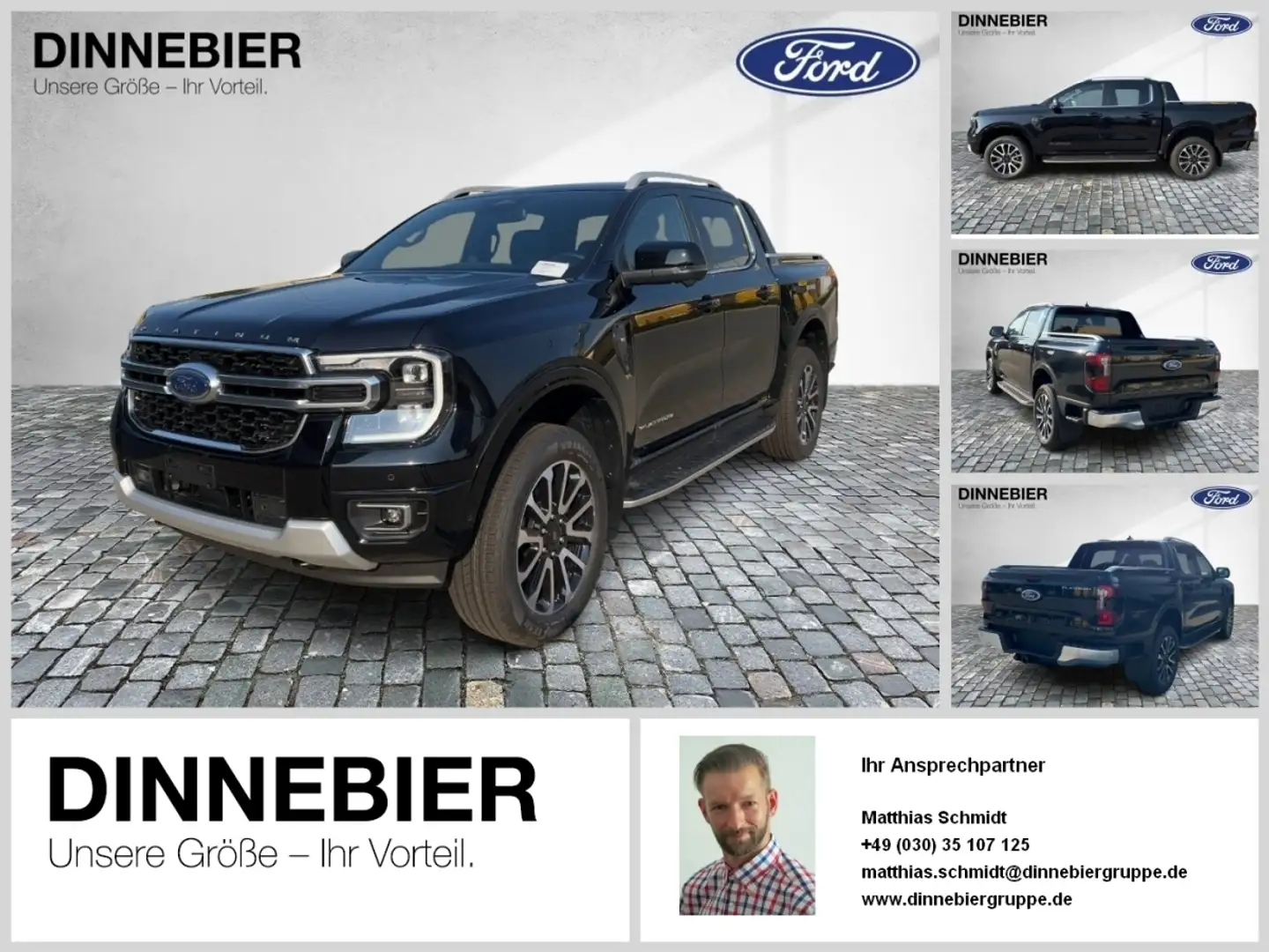 Ford Ranger 3.0 l EcoBlue DoKa Platinum 177 KW Noir - 1